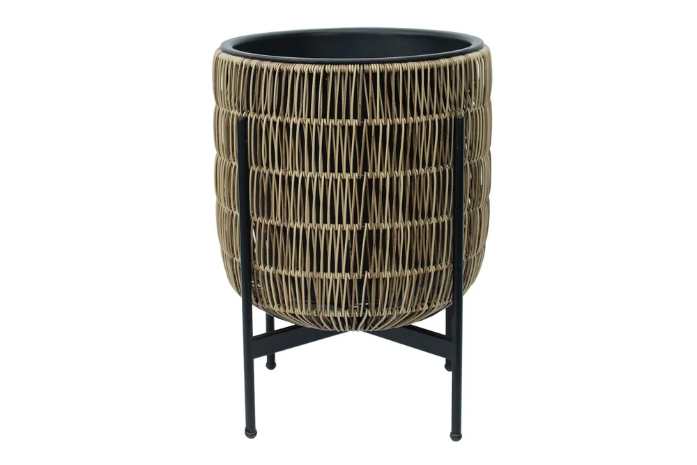 Wicker Blomsterkrukke på stativ 38x38xH49 cm Lysebrun v:4610946 Wicker Blomsterkrukke på stativ 38x38xH49 cm Lysebrun v:4610946