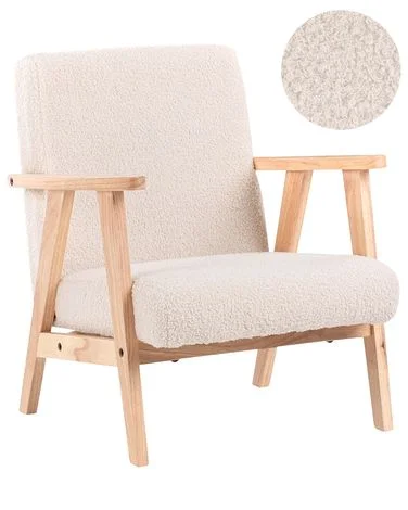 Lenestol til barn LINDE Bouclé Lys beige v:1018442