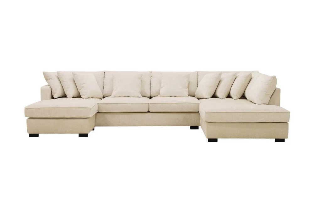 Rossita 5-seters Høyrevendt U-formet Dyp Sofa med Divan og Sjeselong i Chenille v:5263342