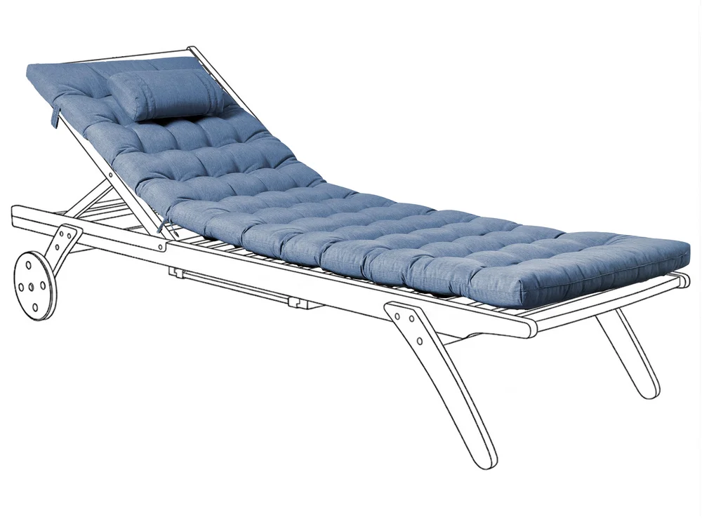 Pute til solseng CESANA PREMIUM 192 x 56 cm Blå v:148260