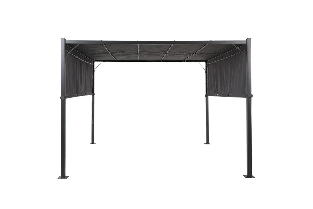 Trädgårdspergola Beliani Parga Beige/svart Grey||Black v:2825822