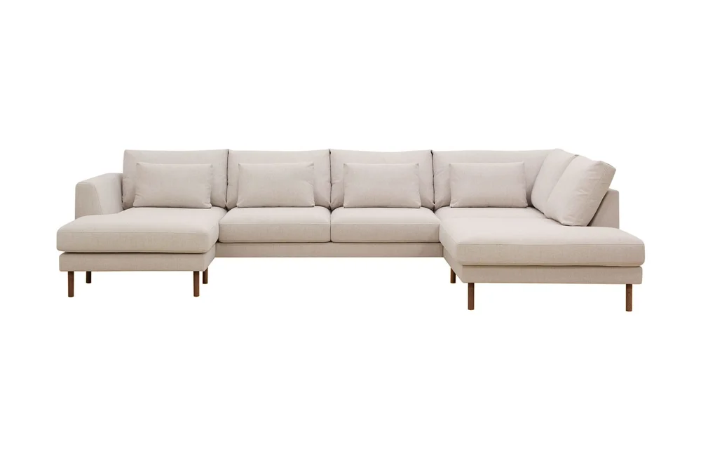 Florenz 4-seters Høyrevendt U-formet Sofa med Divan og Sjeselong i Stoff v:4721939