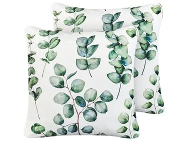 Sett med 2 utendørsputer BOSQUE Plantemønster 45 x 45 cm Grønn v:1811625 Sett med 2 utendørsputer BOSQUE Plantemønster 45 x 45 cm Grønn v:1811625