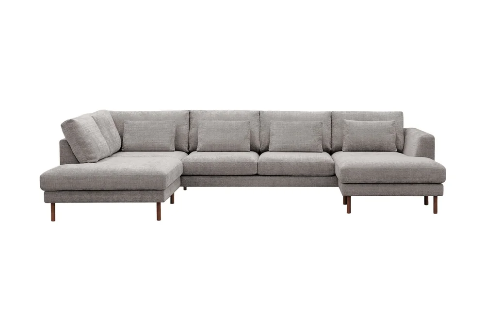 Florenz 4-seters Venstrevendt U-formet Sofa med Divan og Sjeselong i Chenille v:2660747
