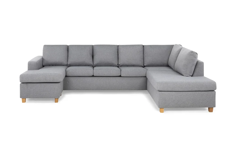 Crazy 5-seters Høyrevendt U-formet X-Large Sofa med Divan og Sjeselong i Stoff v:4563351