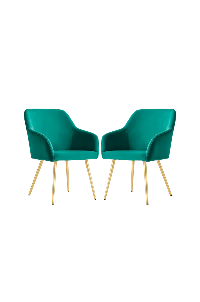 Akord Estelle Smooth Velvet polstret spisestol, sett med 2 stk. – Flerfarget m v:2603148 Akord Estelle Smooth Velvet polstret spisestol, sett med 2 stk. – Flerfarget m v:2603148