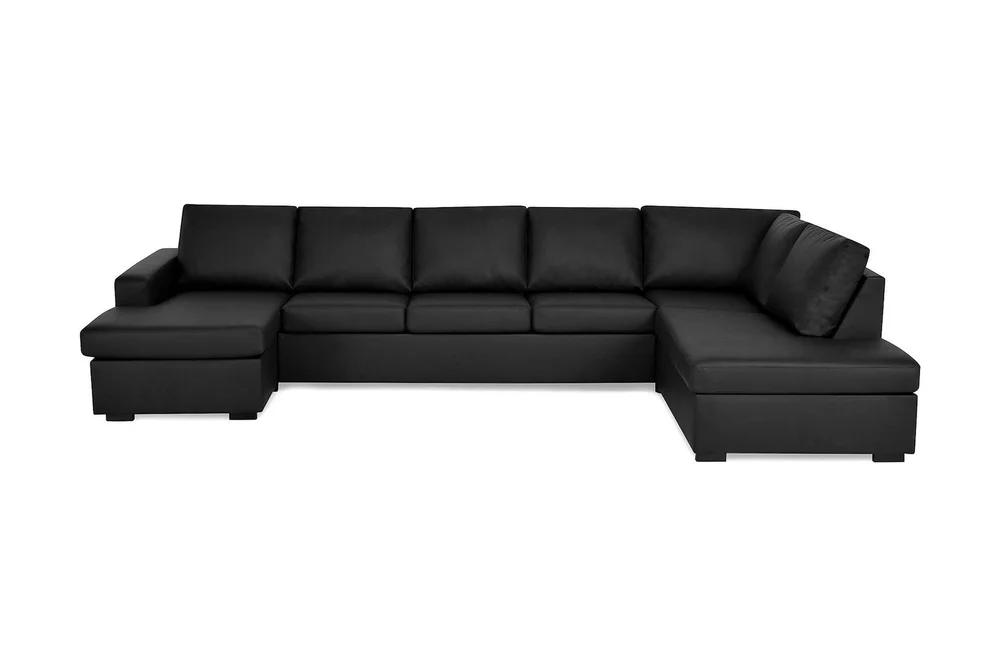 Crazy 5-seters Høyrevendt U-formet X-Large Sofa med Divan og Sjeselong i Kunstlær v:7641892 Crazy 5-seters Høyrevendt U-formet X-Large Sofa med Divan og Sjeselong i Kunstlær v:7641892