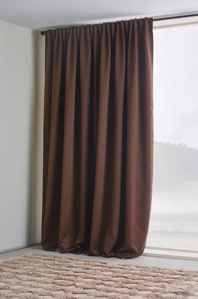 KYLIE blendingsgardin 1 lengde - ekstra bred - Brun - Tekstiler | m v:7902614