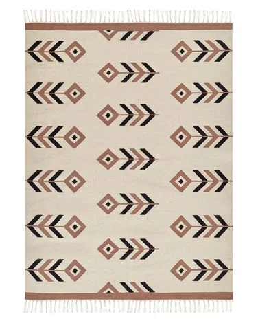 Teppe NIAVAN Beige 140 x 200 cm Kelim Bomull v:1188424