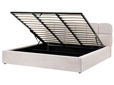 Seng med oppbevaring BASTON Lys beige 180 x 200 cm v:1223752