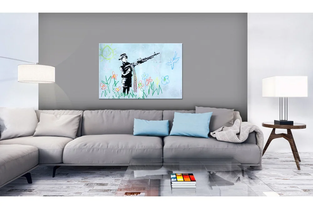 Tavla Boy with Gun by Banksy 60x40 v:9690484