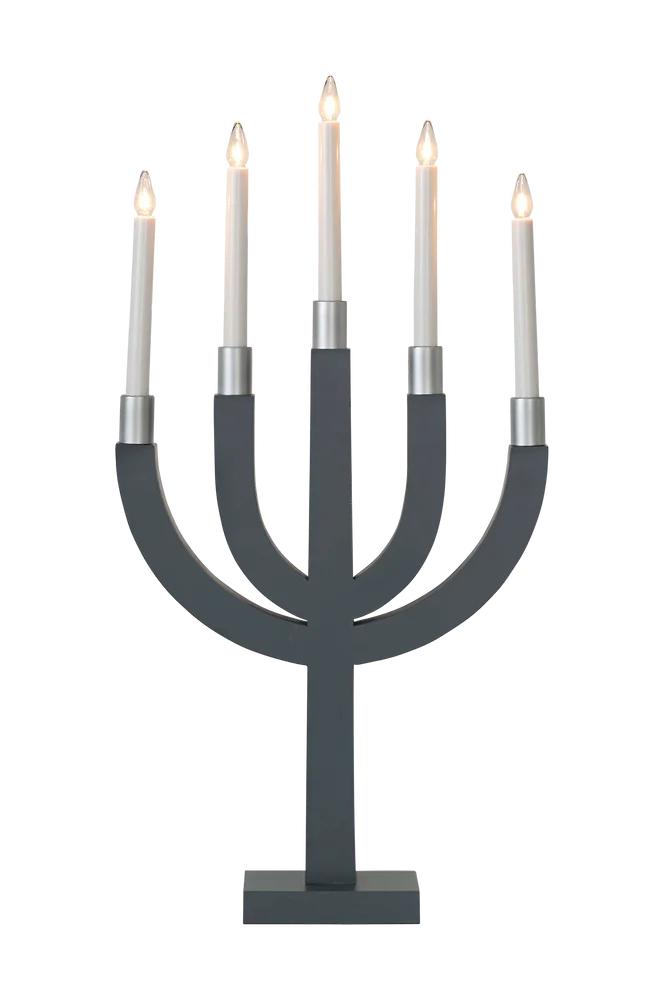 Adventsstake Elias – Grå – Belysning | m v:365933 Adventsstake Elias – Grå – Belysning | m v:365933