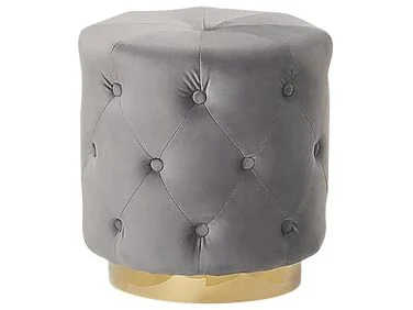 Puff CARROLLTON Fløyel Lysegrå v:8130271 Puff CARROLLTON Fløyel Lysegrå v:8130271