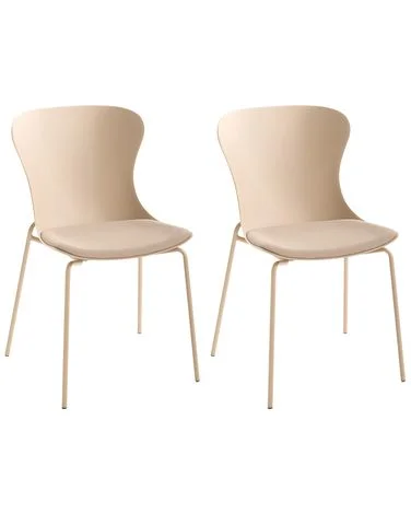 Sett med 2 spisestoler PITSBURG Beige v:6701640 Sett med 2 spisestoler PITSBURG Beige v:6701640