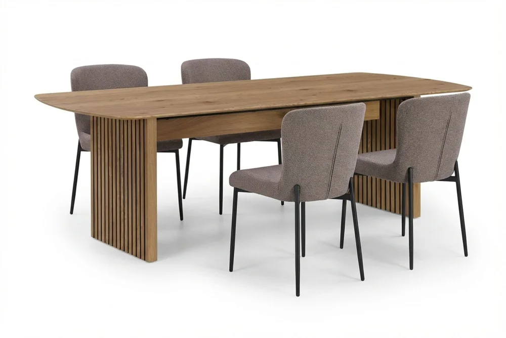 Richeto Spisegruppe Eik 180 cm med 4 Elsie Spisestoler v:9406941