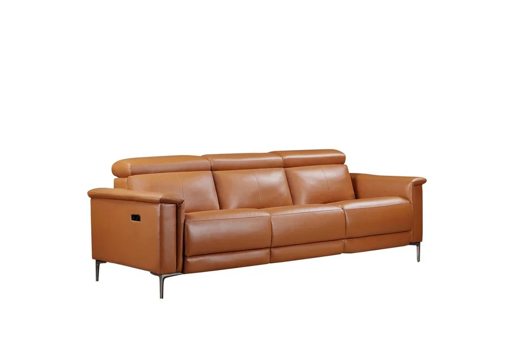 Reclinersofa uten hjørne Loft24 3-seters sofa Lund cognac Brun,Grå v:5248282