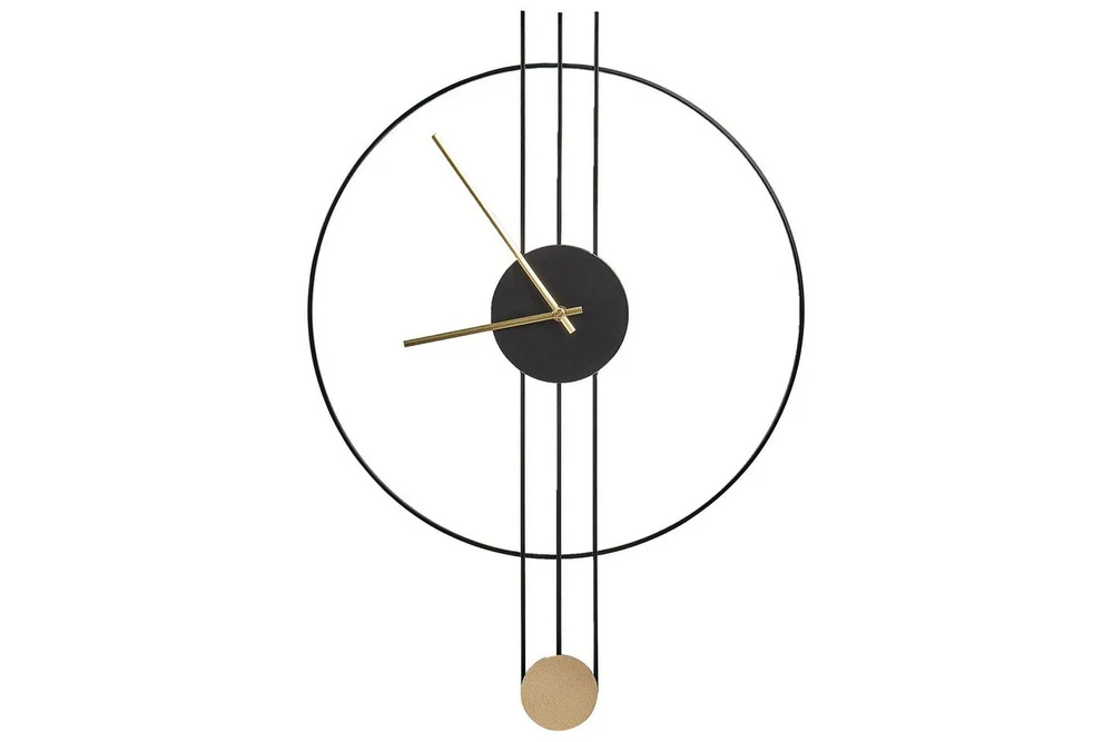 Väggklocka Svart, Guld v:5428556