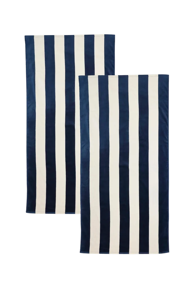 Happy stripe beachfrotté 80×160 2-pakning – Blå – Tekstiler | m v:8802685 Happy stripe beachfrotté 80×160 2-pakning – Blå – Tekstiler | m v:8802685