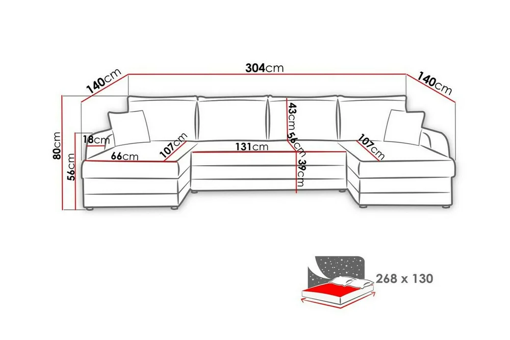 Kintore 4-sits Hörnbäddsoffa Black/Grey v:7366597