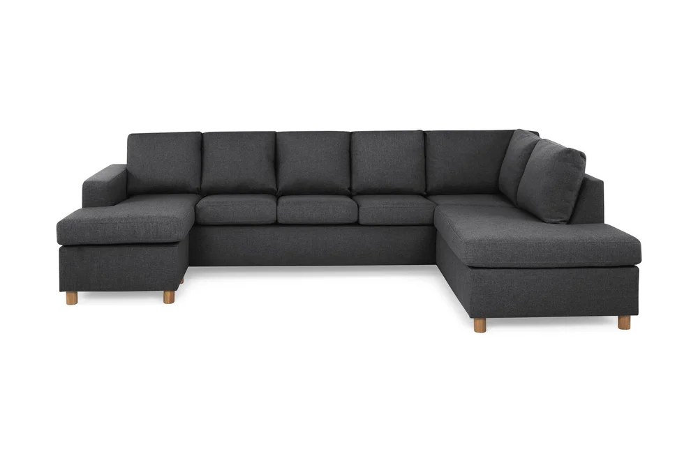 Crazy 5-seters Høyrevendt U-formet X-Large Sofa med Divan og Sjeselong i Stoff v:6671347