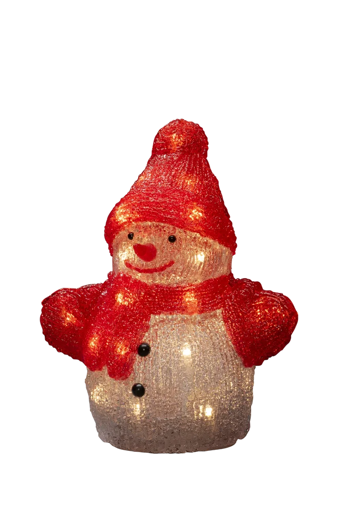 B/O Akryl-snømann 22,5 cm med LED – Hvit – Belysning | m v:3919757 B/O Akryl-snømann 22,5 cm med LED – Hvit – Belysning | m v:3919757