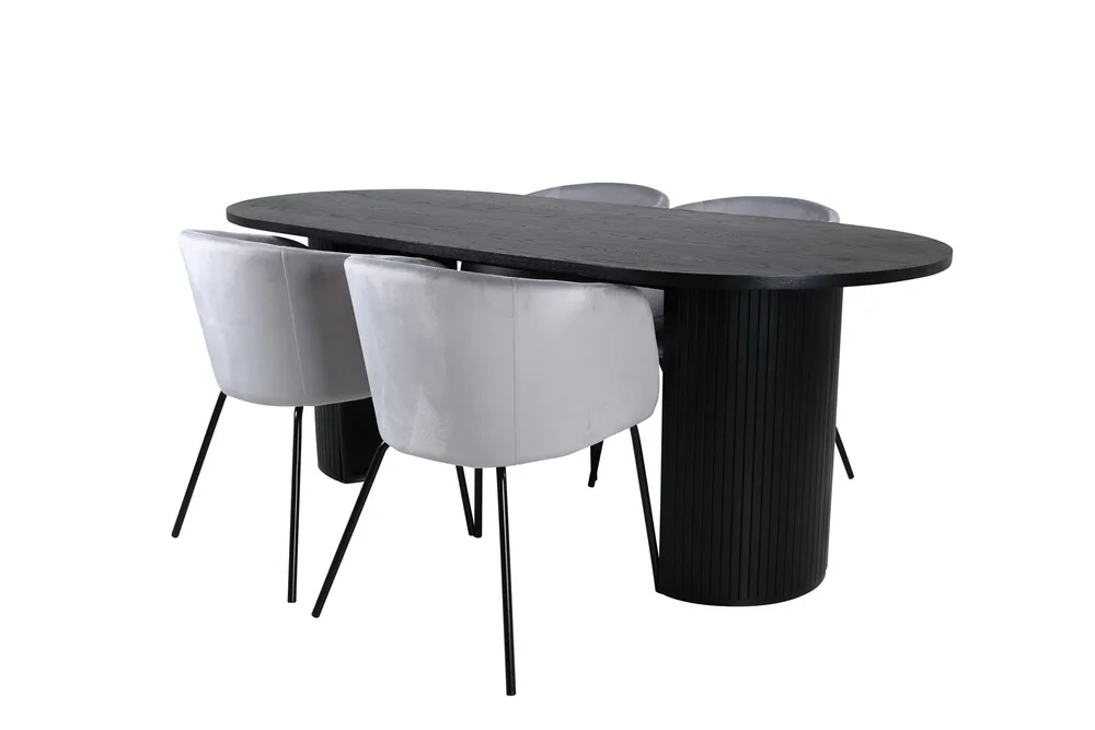 Bianca Matgruppe 200 cm Oval med 4 Berit stoler v:5932345 Bianca Matgruppe 200 cm Oval med 4 Berit stoler v:5932345