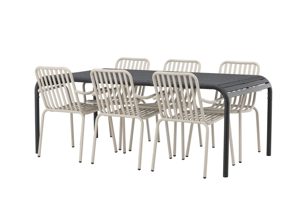 Borneo Spisegruppe 200 cm + 6 Peking Karmstoler v:5722910