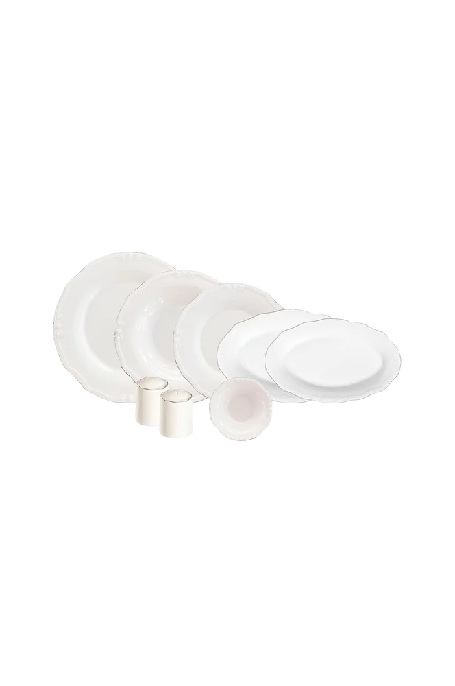 Middagsservise (53 deler) - Platin Yaldiz Tiffany - Hvit - Kjøkken & husholdning | m v:5558106