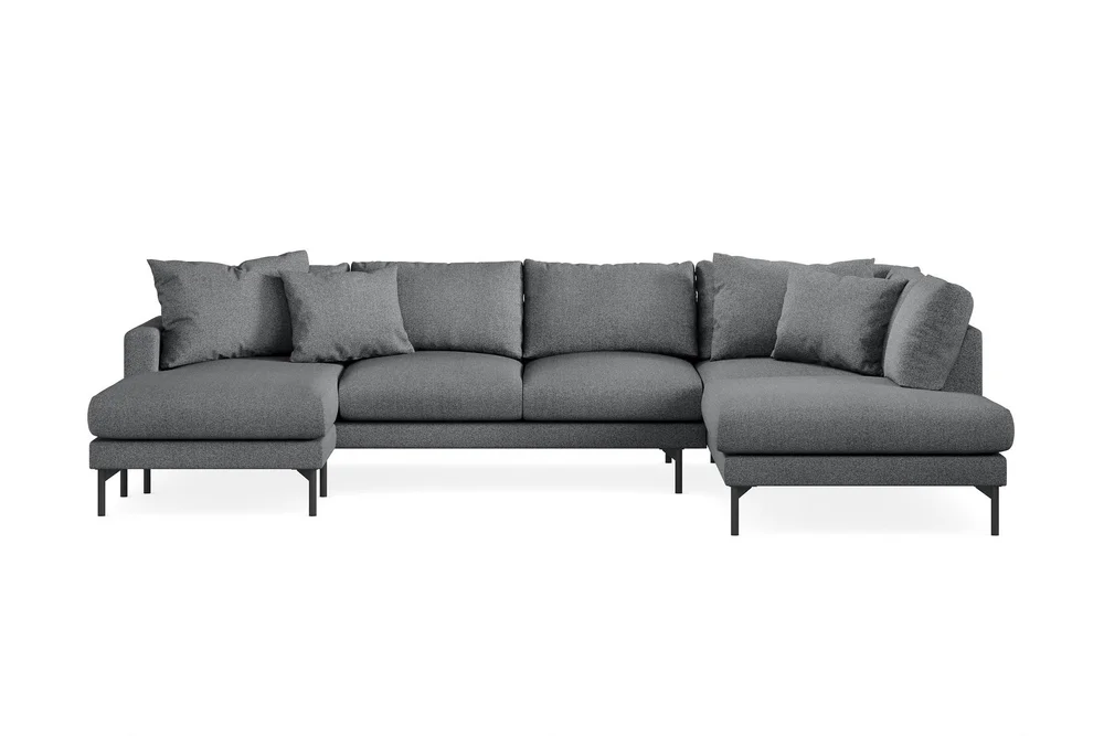 Menard 4-seters Høyrevendt Stor U-formet Dyp Sofa med Divan og Sjeselong i Stoff v:8077552