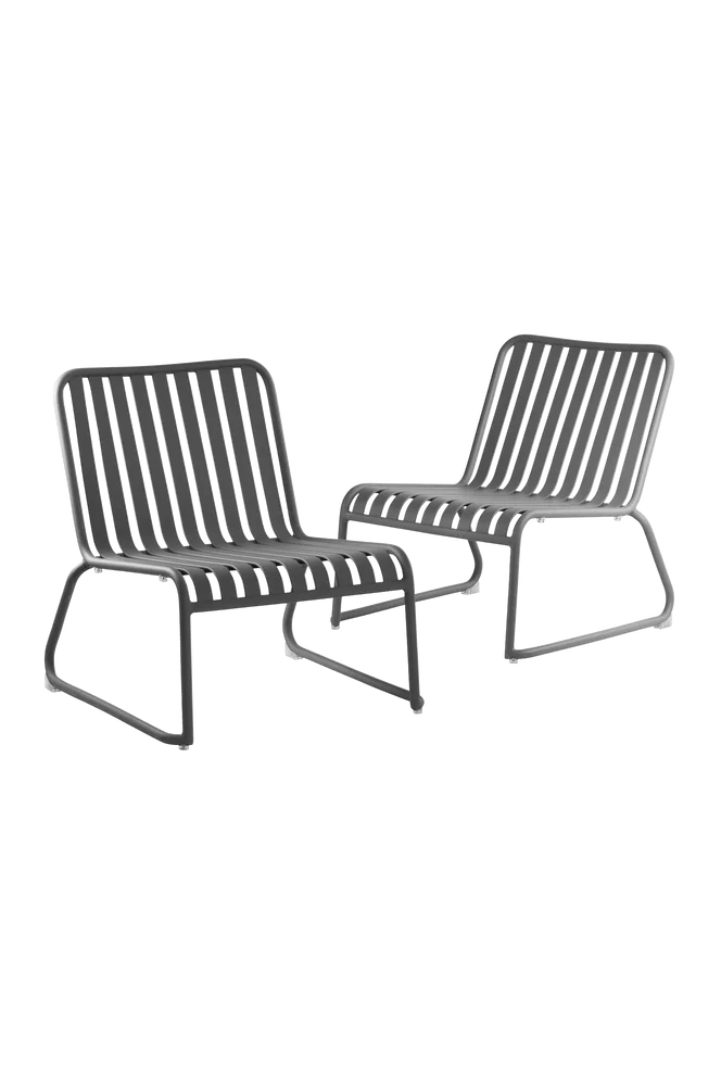 BELLEVILLE loungestol 2-pk – Svart – Utemøbler & hage | m v:2376381