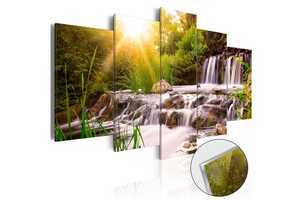 Bilde På Akryl Forest Waterfall 100x50 v:7853741