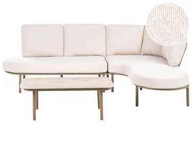 Hagesofa med bord 4-seters POLLINA Metall Brun v:6641145 Hagesofa med bord 4-seters POLLINA Metall Brun v:6641145