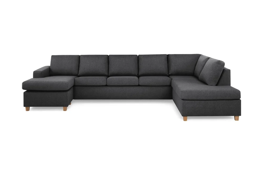 Crazy 5-seters Høyrevendt U-formet X-Large Sofa med Divan og Sjeselong i Stoff v:4237088