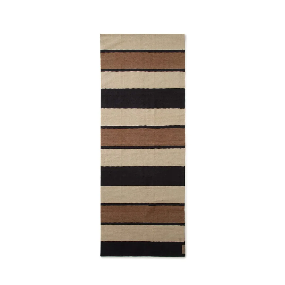 Striped Organic Cotton Teppe Beige/Mørkegrå, 170×240 cm v:2719439 Striped Organic Cotton Teppe Beige/Mørkegrå, 170×240 cm v:2719439