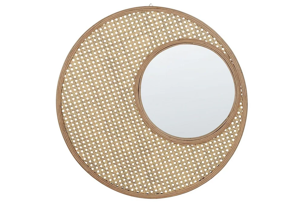 Väggspegel Beliani Palau Nature||Beige v:8431377