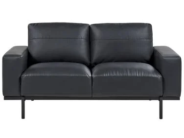 Sofa 2-seters SOVIK Kunstskinn Svart v:6341680