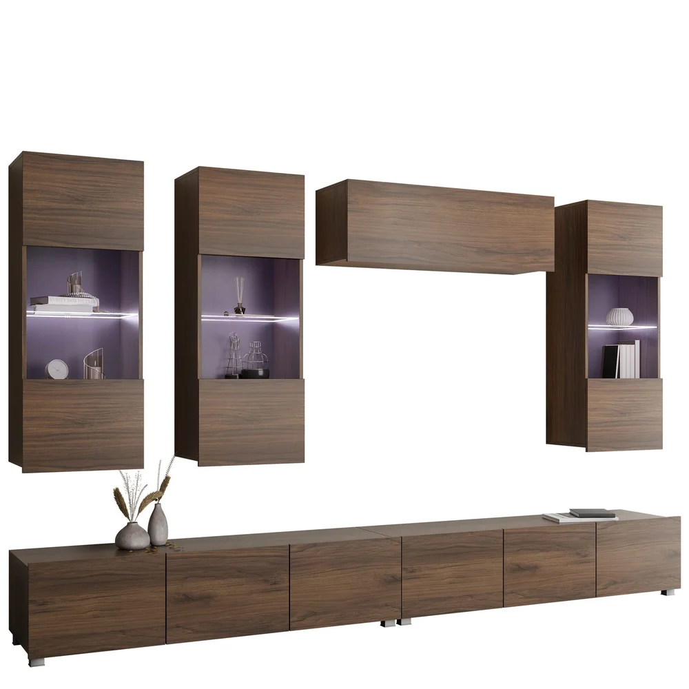 Tessan TV-veggseksjon med LED-belysning v:5685587