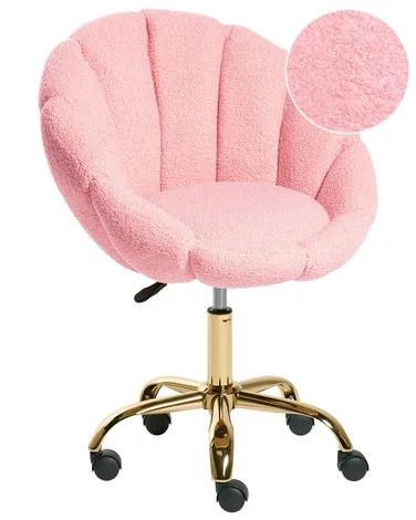 Kontorstol ANNABELLE Bouclé Rosa v:1246208 Kontorstol ANNABELLE Bouclé Rosa v:1246208