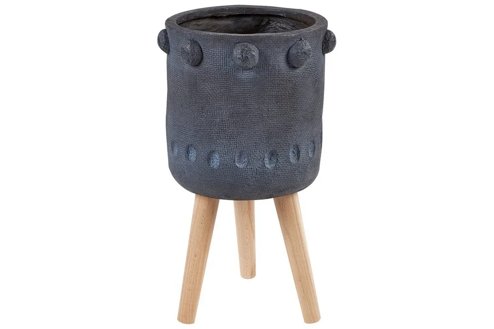 Trädgårdskruka Beliani Brunnera Light grey||blue||Light colored wood v:5775691