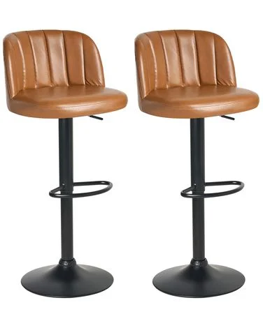 Sett med 2 barstoler VLORE Kunstskinn Brun v:2940097 Sett med 2 barstoler VLORE Kunstskinn Brun v:2940097
