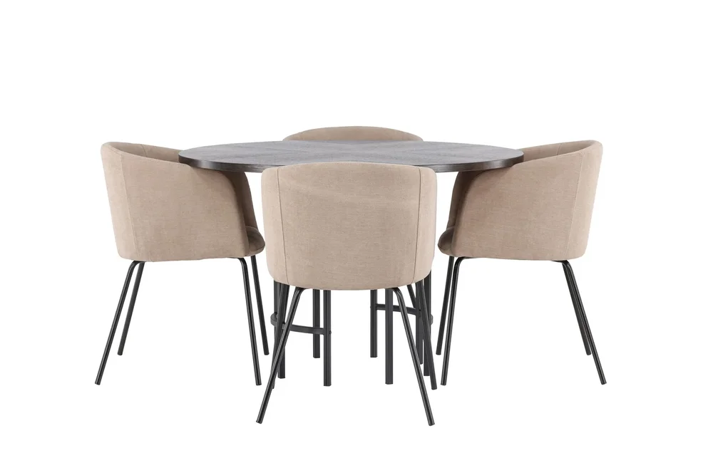 Copenhagen Matgruppe 115 cm Rund med 4 Berit stoler v:9997916 Copenhagen Matgruppe 115 cm Rund med 4 Berit stoler v:9997916