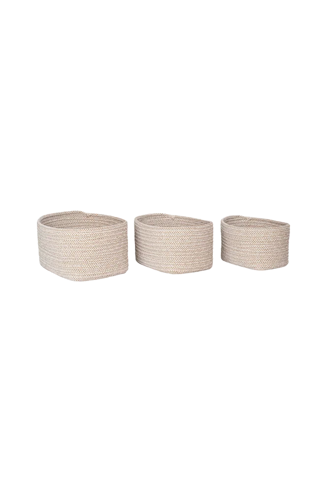 Kurv CADIMA sett med 3 stk. – Beige – Dekor | m v:3423866