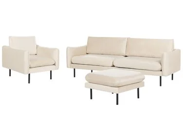 Sofagruppe 5-seters VINTERBRO med fotskammel Fløyel Lys beige v:3372854
