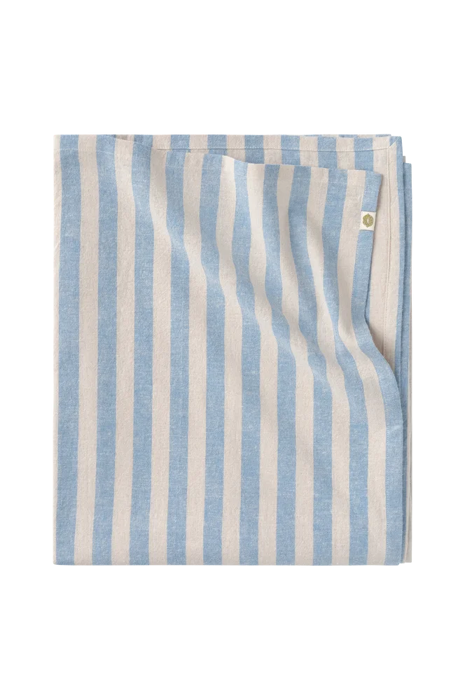 Duk Elly Classic Stripe i resirkulert halvlinne – Blå – Tekstiler | m v:8088797