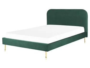 Seng Fløyel FLAYAT 160 x 200 cm Smaragdgrønn v:377407