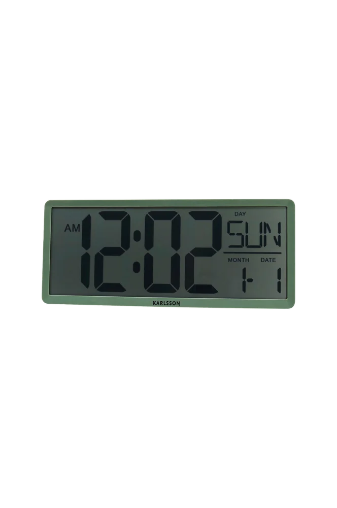 Wall/Bordklokke Retro Lcd - Grønn - Dekor | m v:9020975