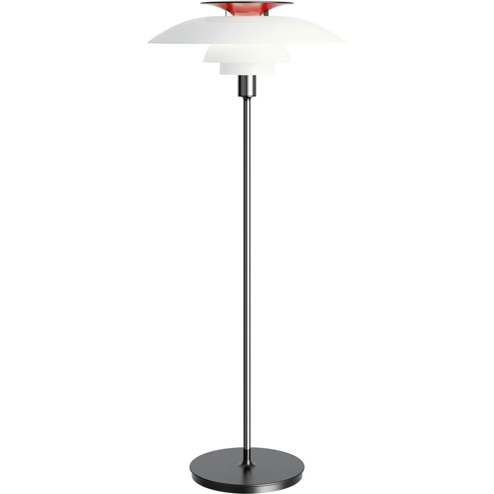PH 80 Gulvlampe Uten Dimmer, Hvit Opal Akryl / Chrome v:8547380