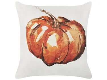 Pyntepute CURBITA 45 x 45 cm Fløyel Beige Plantemønster v:9482079
