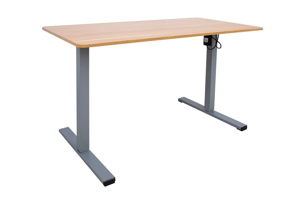 Ergo Optimal Skrivebord med motor 120x60 cm Tre/Grå v:2173643
