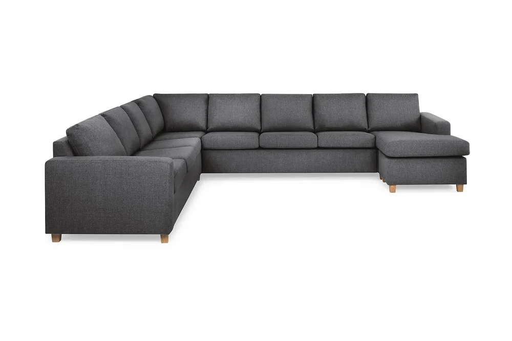 Crazy 7-seters Høyrevendt U-formet XX-Large Hjørnesofa med Divan i Stoff v:9306506 Crazy 7-seters Høyrevendt U-formet XX-Large Hjørnesofa med Divan i Stoff v:9306506